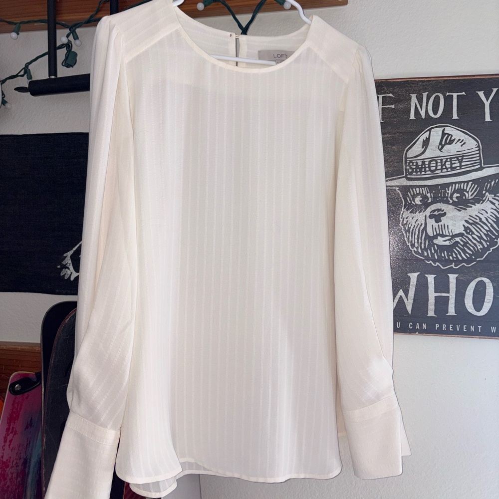 LOFT cream dress shirt